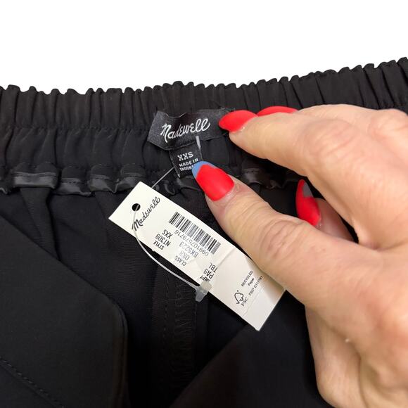 Madewell XXS Black Wide Leg Crepe Pull-On Pants NWT Work to Weekend - Picture 8 of 9